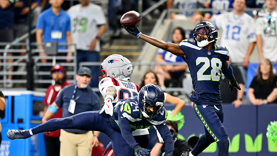 Seattle Seahawks Nehemiah Pritchett interception Patriots 2026