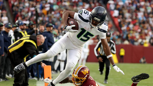 Seattle Seahawks Tory Horton sideline reception Washington Commanders 2026