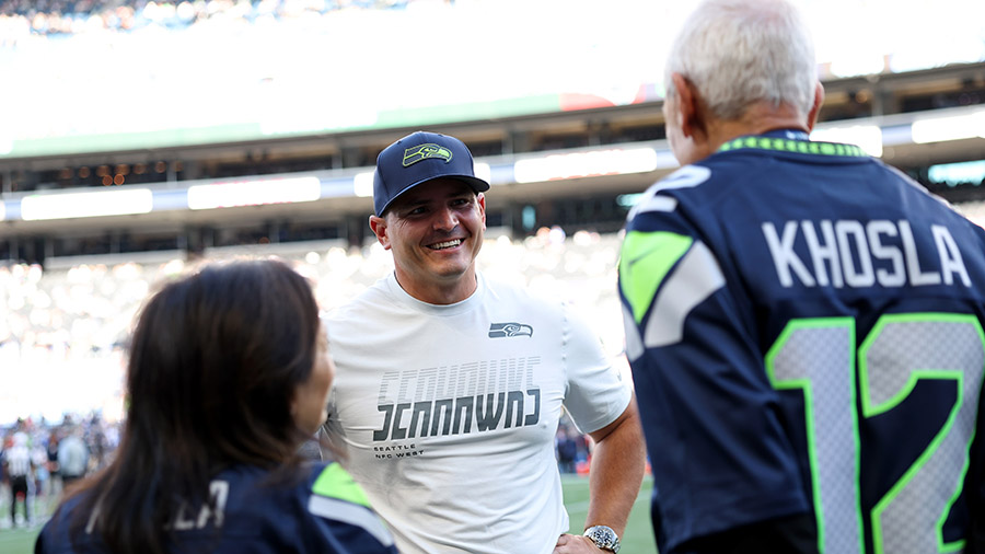 Seattle Seahawks Mike Macdonald coach owners Khosla...