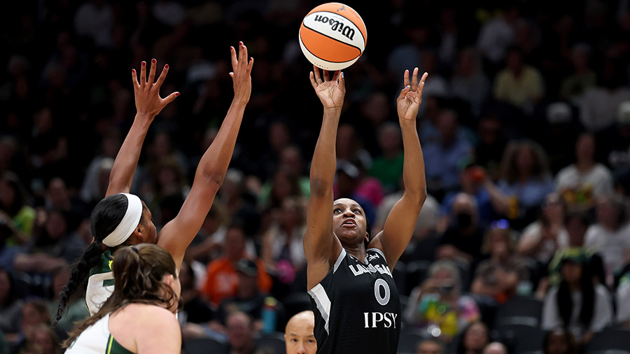 Seattle Storm Jackie Young Las Vegas Aces...