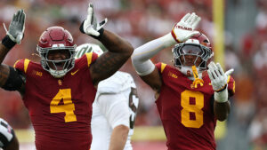 USC suspends LB for game vs UW Huskies after hit on Oregon QB Dante Moore