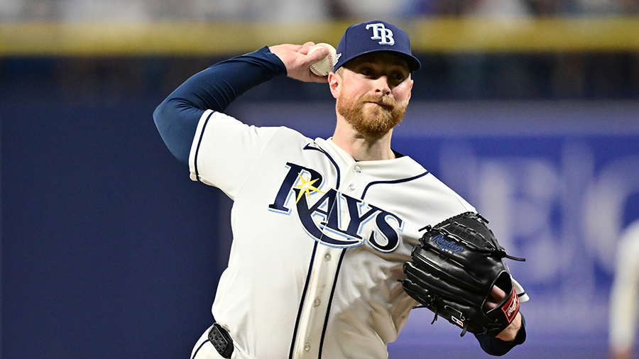 Drew Rasmussen Rays no-hit bid Yankees ALDS 2026...