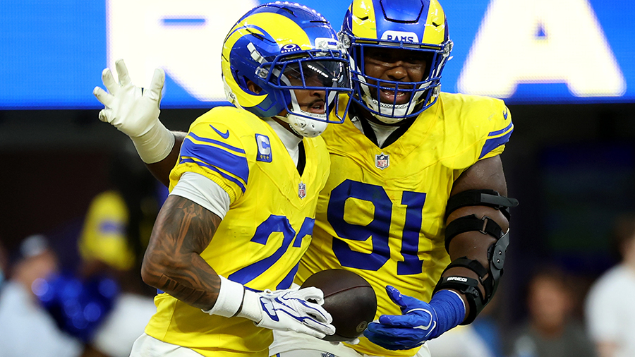 Los Angeles Rams Trent McDuffie interception 2026...