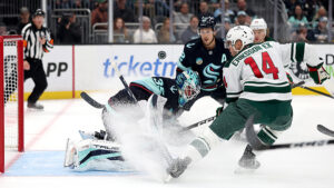 Wild score in opening minute, roll past Kraken 5-1