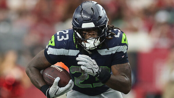 Seattle Seahawks Emanuel Wilson carries ball Arizona Cardinals 2026
