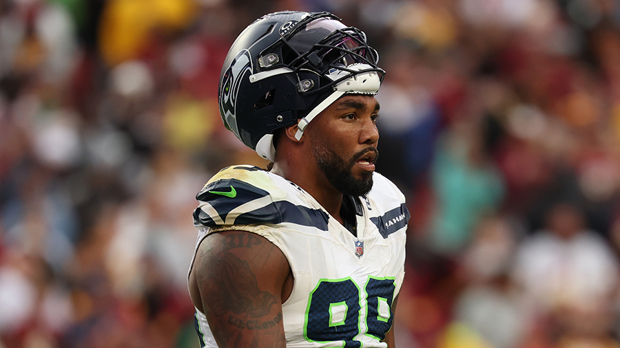 Seattle Seahawks Leonard Williams looks on 2026...