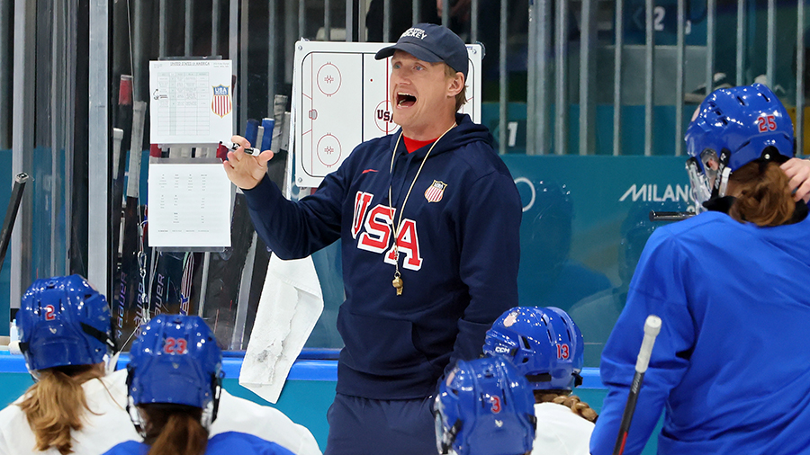 USA women's hockey coach John Wroblewski 2026...
