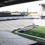 Check out how close the seats are to the field in the west end zone.