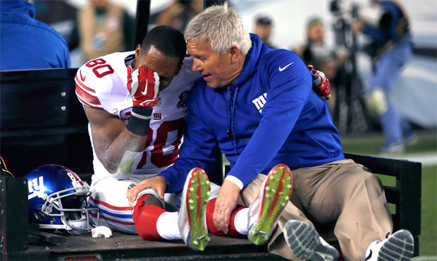 Wide receiver Victor Cruz is one of several key players the Giants have lose to season-ending injur...