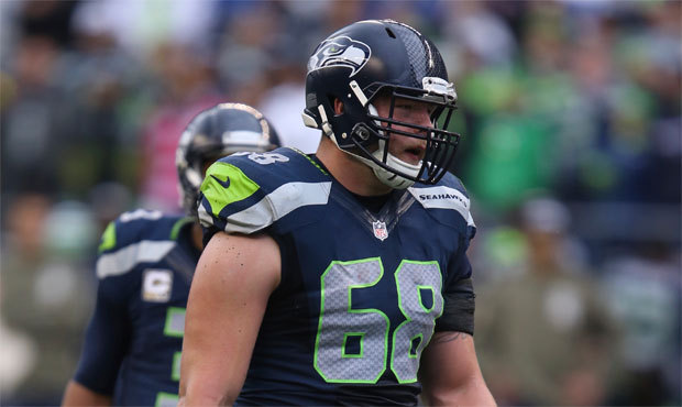 Justin Britt has received praise from Pete Carroll for his progress after shifting to center. (AP)...