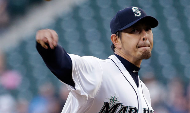 Hisashi Iwakuma hasn’t pitched since April 20 because of a right lat strain. (AP)...