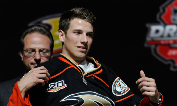 The Thunderbirds’ Shea Theodore was selected 26th overall by the Anaheim Ducks in the 2013 NH...