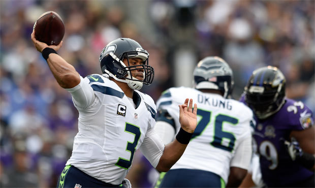 Russell Wilson threw five touchdown passes against Baltimore, giving him 16 over the last four game...