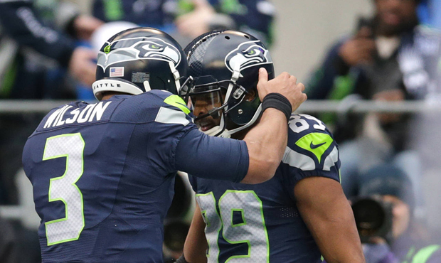 Doug Baldwin’s two touchdown catches Sunday put him at 13 on the season, tying a Seahawks rec...