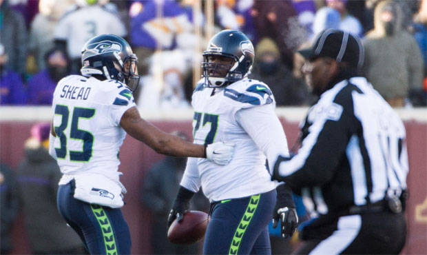 Ahtyba Rubin recovered Kam Chancellor’s forced fumble in the fourth of Sunday’s game. (...