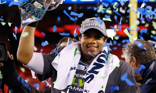 An ESPN panel voted Russell Wilson the 47th greatest player in Super Bowl history. (AP)...