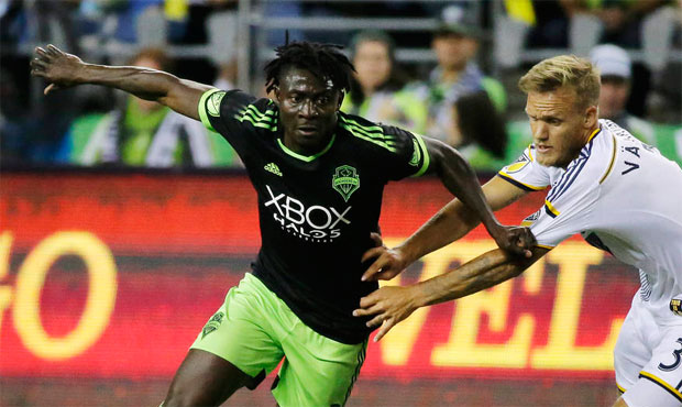 Obafemi Martins scored 40 goals in 72 total appearances as a forward with the Sounders. (AP)...