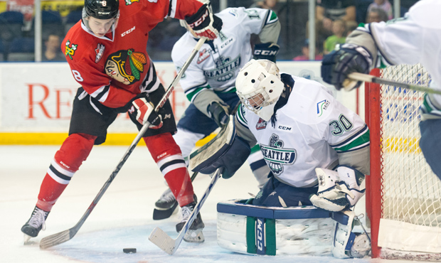 Landon Bow made 32 saves as Seattle extended its win streak to seven by beating Portland 2-1. (T-Bi...
