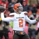 
              Cleveland Browns quarterback Johnny Manziel (2) throws during the first half of an NFL football game against the Kansas City Chiefs in Kansas City, Mo., Sunday, Dec. 27, 2015. (AP Photo/Ed Zurga)
            