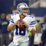 Dallas Cowboys' Matt Cassel (16) prepares to throw a pass in the first half of an NFL football game against the Seattle Seahawks, Sunday, Nov. 1, 2015, in Arlington, Texas. (AP Photo/Brandon Wade)