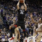 
              Stanford forward Rosco Allen (25) goes to the basket against Washington during the first half of an NCAA college basketball game Saturday, Feb. 20, 2016, in Seattle. (AP Photo/Ted S. Warren)
            